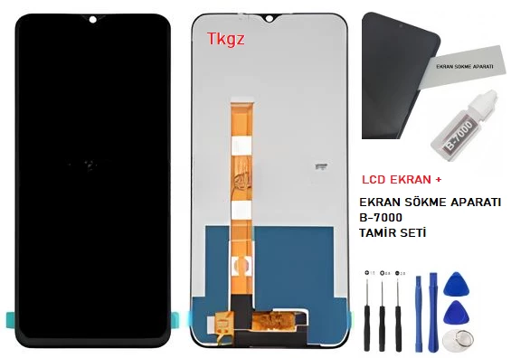 Oppo Realme C25S Lcd Ekran Dokunmatik Orijinal Kalite + B-7000 + TAMİR SETİ ürün görseli 1