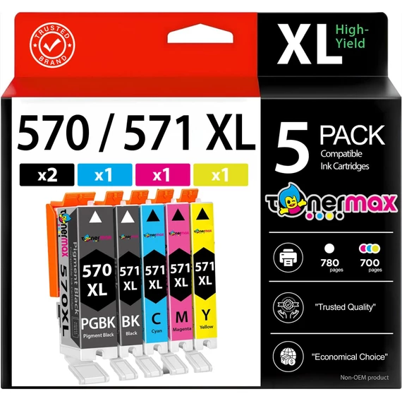 Canon Pixma MG-7753 Muadil Kartuş Set / Canon PGI-570XL / CLI-571XL - 2