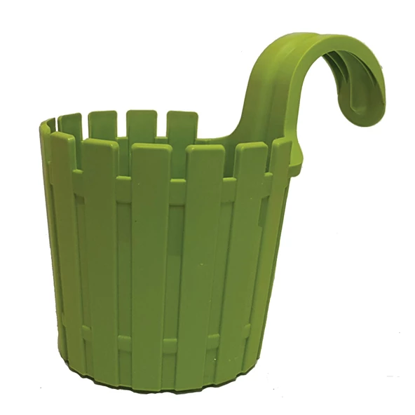 Poliwork Akasya Yuvarlak Tekli Renkli Plastik Balkon Saksısı - 4