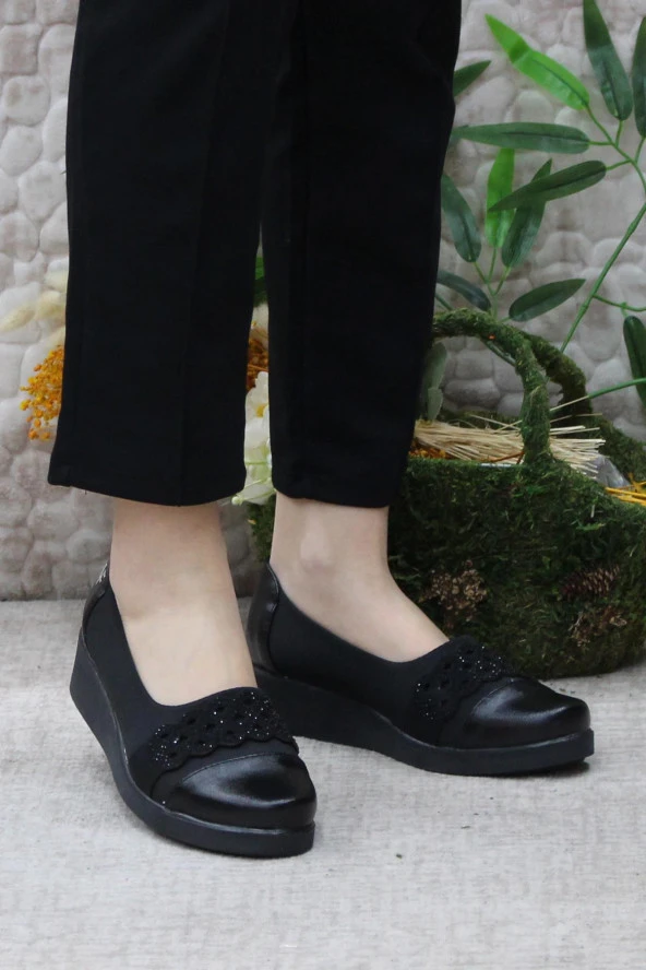 Fort Nfx 42115 Siyah Hafif Rahat Taban Şık Kadın Günlük Ayakkabı - Resim 2