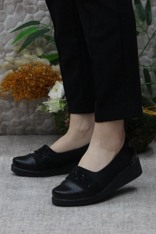 Fort Nfx 42115 Siyah Hafif Rahat Taban Şık Kadın Günlük Ayakkabı - Resim 3