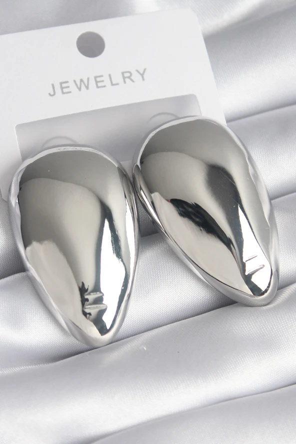 Pirinç Gümüş Renk Badem Model Kadın Küpe - TJ-BKP8546 ürün görseli