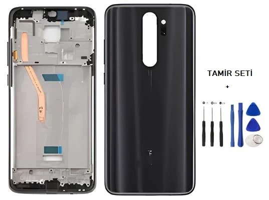 Xiaomi Redmi NOTE 8 PRO FULL Kasa Arka Kapak Takım SİYAH - TAMİR SETİ