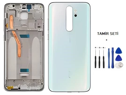 Xiaomi Redmi NOTE 8 PRO FULL Kasa Arka Kapak Takım BEYAZ - TAMİR SETİ