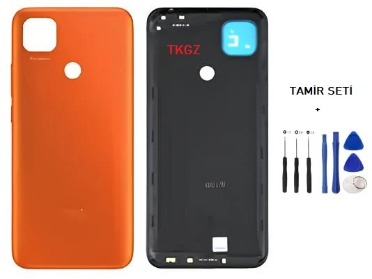 Xiaomi Redmi 9C FULL Kasa Arka Kapak Yan Tuş Takımı TURUNCU - TAMİR SETİ