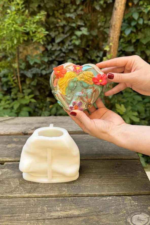 Heart Mother Baby Tekli Silikon Mum Kalıbı - 5