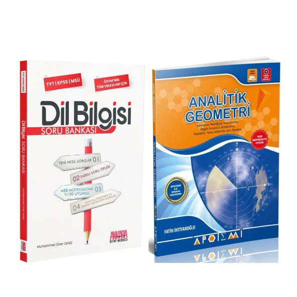 Apotemi Analitik Geometri ve AKM Dil Bilgisi Soru Bankası Seti 2 Kitap