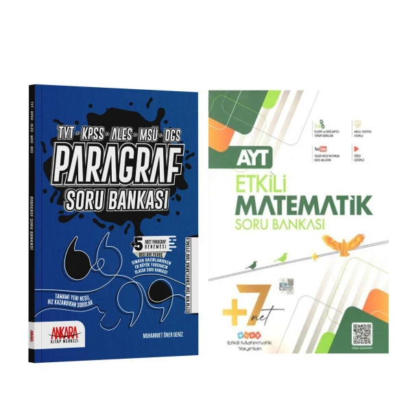 Etkili Matematik AYT Matematik ve Ankara Kitap Merkezi Paragraf Soru Bankası Seti 2 Kitap - 1
