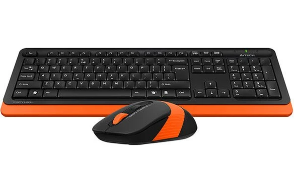 A4 Tech FG1010 Kablosuz Q Klavye-mouse siyah- turuncu set - Resim 2