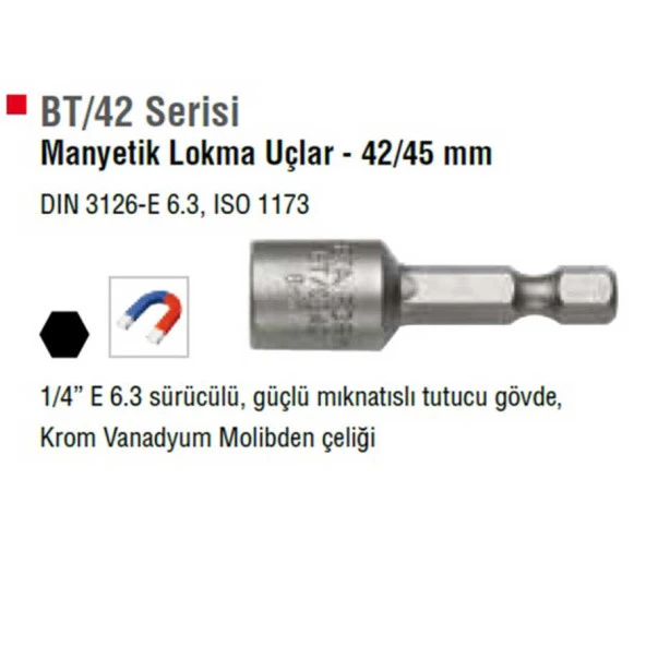 Ceta Form Manyetik Lokma Ucu 5.5X42 mm-CETA BT/0542