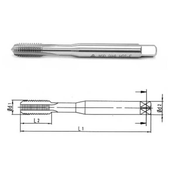 Makina Takım M8 Hss-E Din371/C Düz Kanallı Makina Kılavuzu-MTE B00105720800