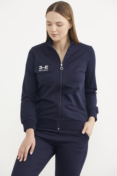 Fermuarlı Jogger Eşofman Takım - Lacivert - Resim 3