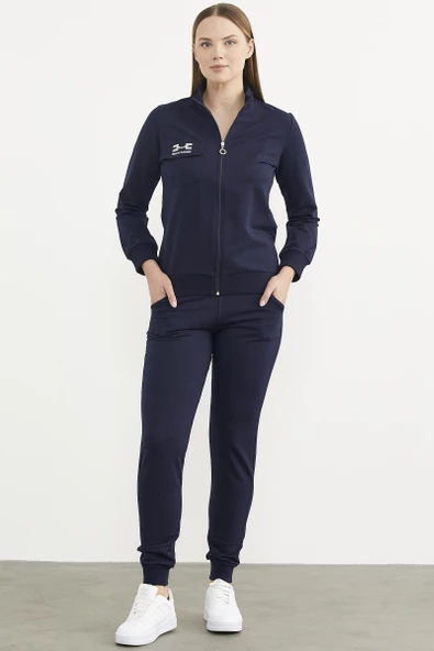 Fermuarlı Jogger Eşofman Takım - Lacivert