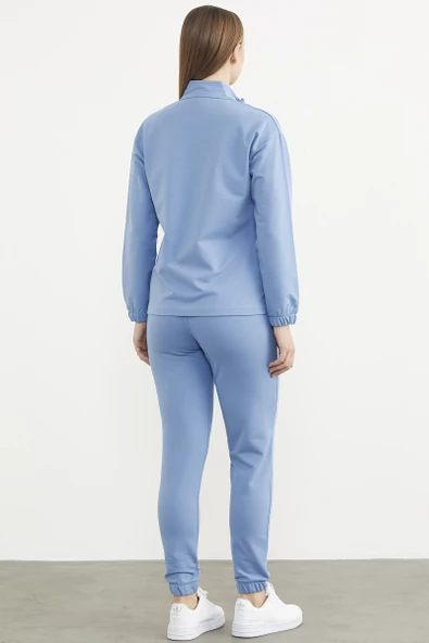 Oversize Cep Detaylı Eşofman Takım - Mavi - Resim 6