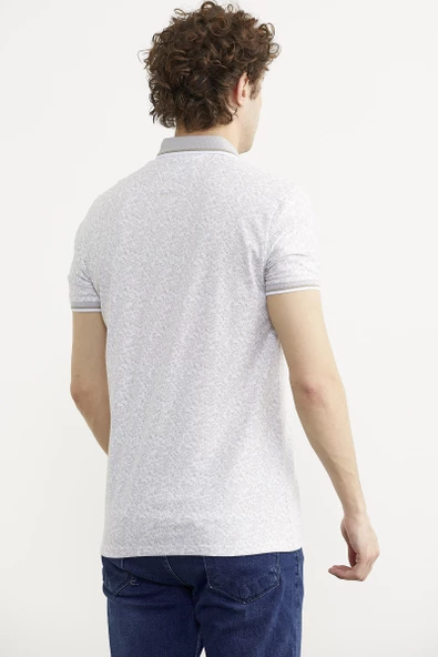 Polo Yaka Slim Fit Desenli Tişört - Yeşil - 5