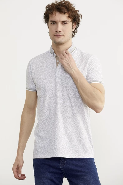 Polo Yaka Slim Fit Desenli Tişört - Yeşil - 2