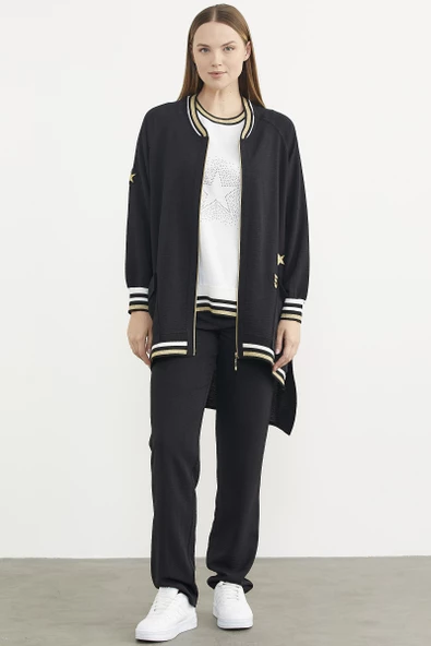 Rahat Kalıp Üçlü Krep Takım - Siyah ürün görseli