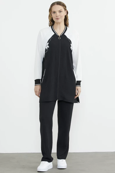 Nakış Detaylı Tunik Krep Takım - Siyah ürün görseli