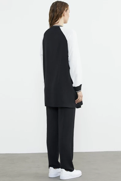 Nakış Detaylı Tunik Krep Takım - Siyah - Resim 6