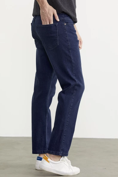 Skinny Fit Normal Bel Jean Pantolon - Koyu Mavi - 5