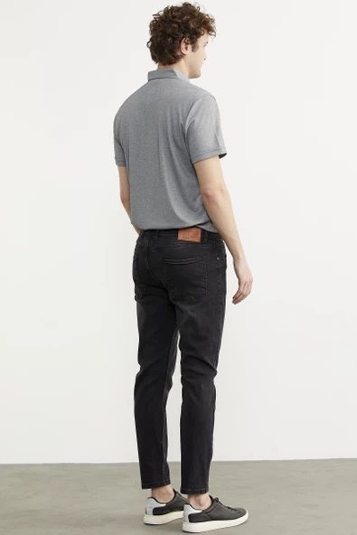 Eskitme Yıkamalı Slim Fit Jean Pantolon - Füme - 7