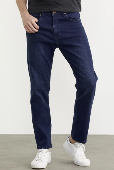 Skinny Fit Normal Bel Jean Pantolon - Koyu Mavi - 3