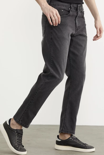 Skinny Fit Normal Bel Jean Pantolon - Koyu Gri - 3