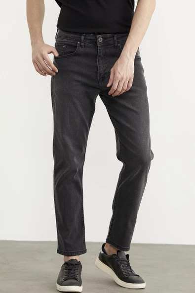 Skinny Fit Normal Bel Jean Pantolon - Koyu Gri - 2