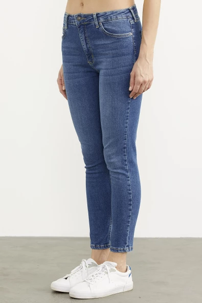 Likralı Slim Fit Jean Pantolon - Açık Mavi - Resim 4