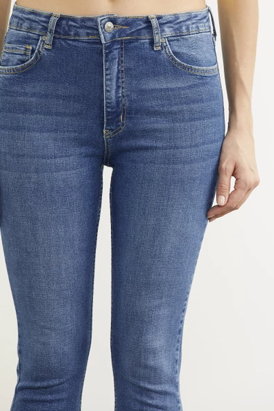 Likralı Slim Fit Jean Pantolon - Açık Mavi - Resim 5