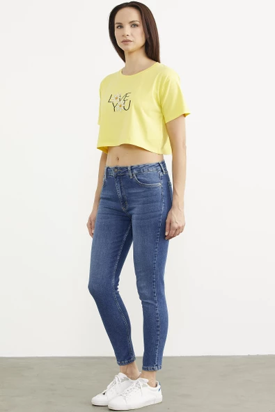 Likralı Slim Fit Jean Pantolon - Açık Mavi - Resim 2