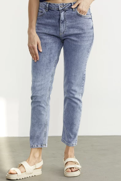Straight Comfort Fit Jean Pantolon - Açık Mavi - 3