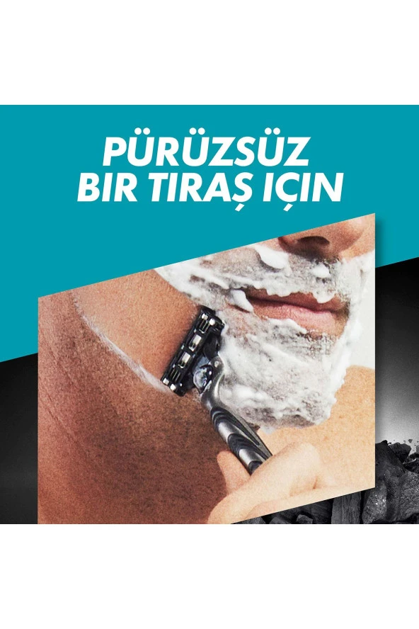Gillette Mach3 Charcoal 2'li Yedek Tıraş Bıçağı - 3