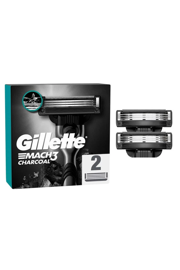 Gillette Mach3 Charcoal 2'li Yedek Tıraş Bıçağı