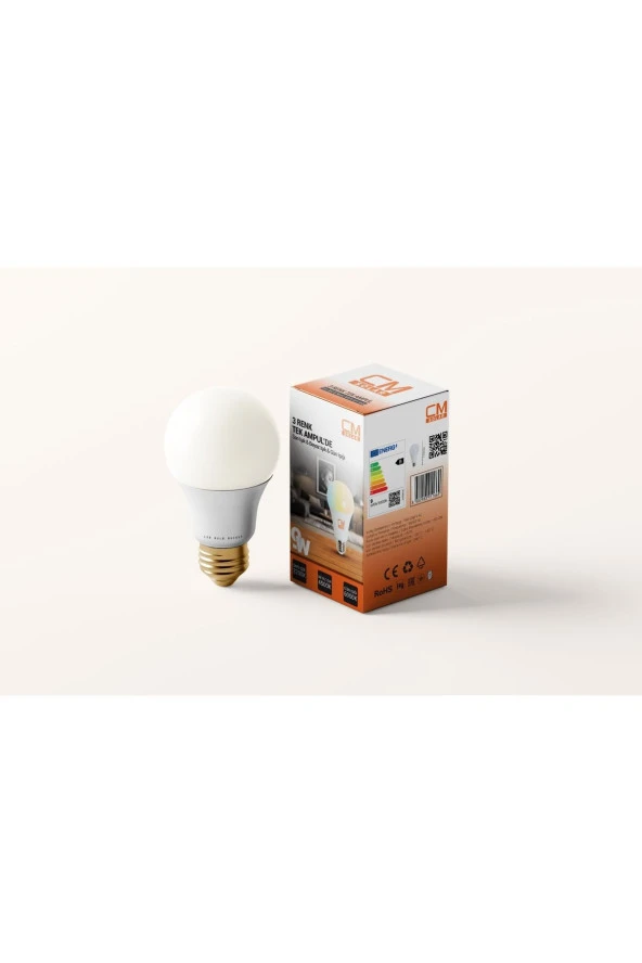9W E27 DUY 3 RENKLİ AMPUL Sarı Işık-Gün Işığı-Beyaz Işık - 2