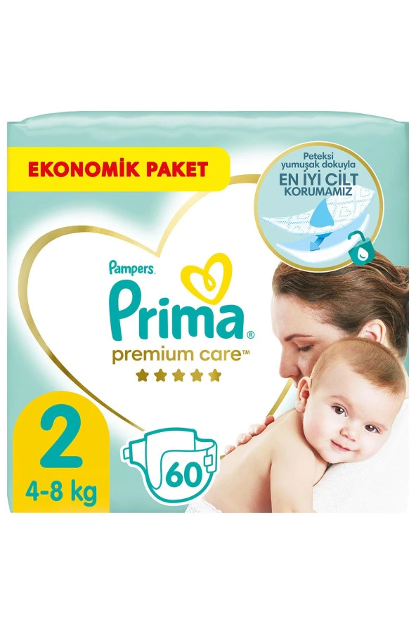 Prima Bebek Bezi Premium Care 2 Beden 60 lı 4-8 kg