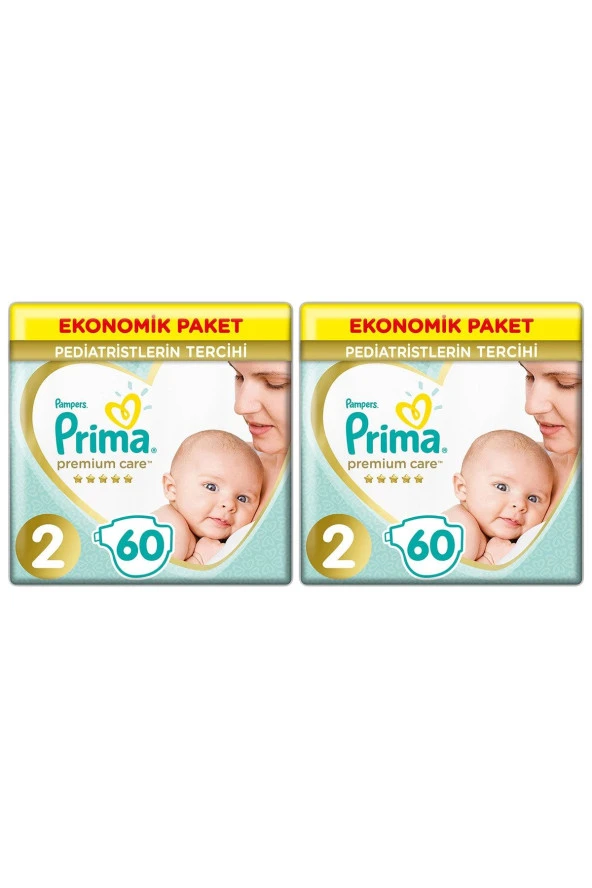 PrimaBebek Bezi Premium Care 2 Beden 120 Adet 4-8 KG