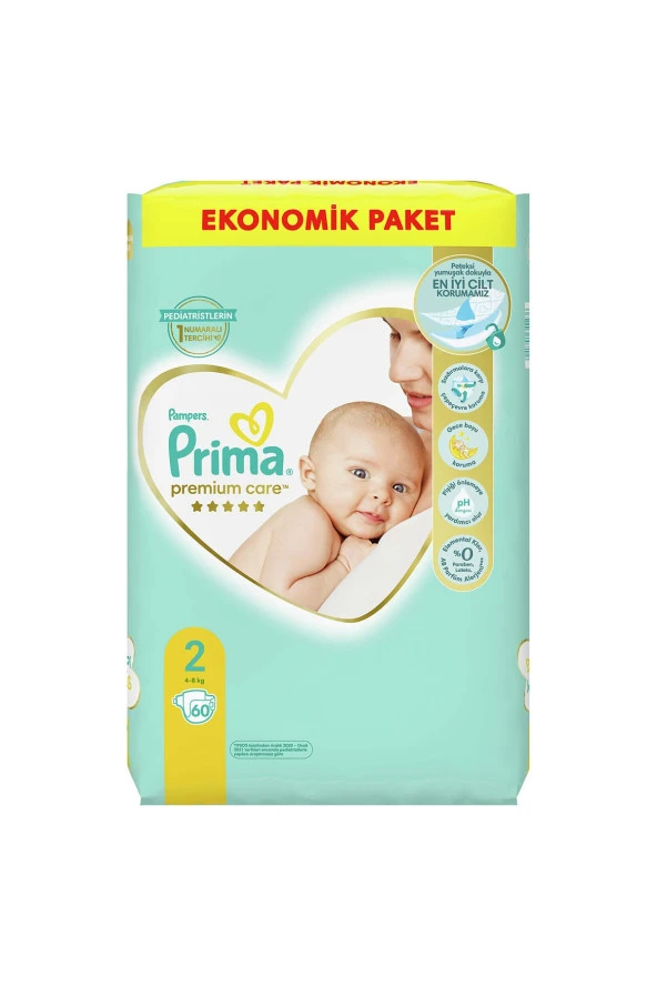 Prima Premium Care 2 Numara Mini 60'lı Bebek Bezi - 8