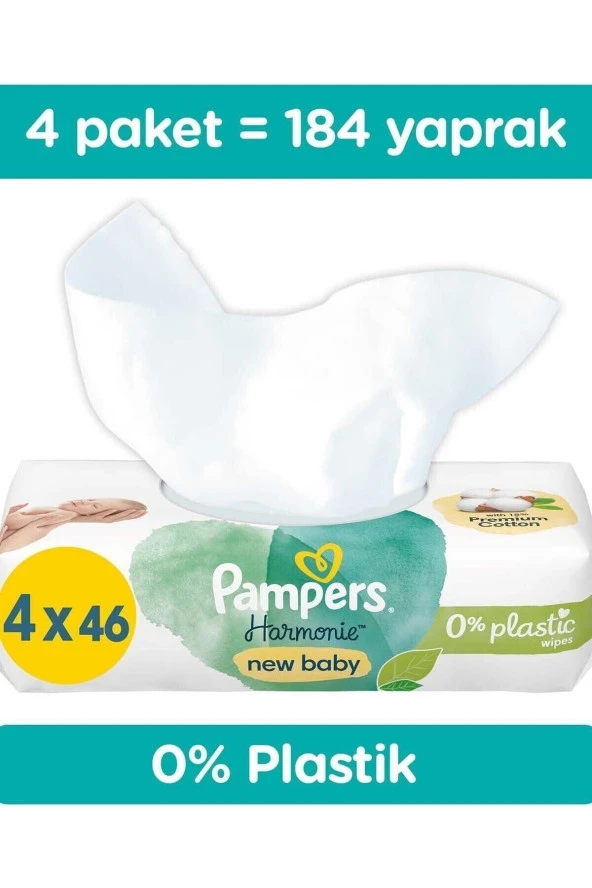 Prima Pampers Harmonie 46 Yaprak 4'lü Paket Islak Mendil