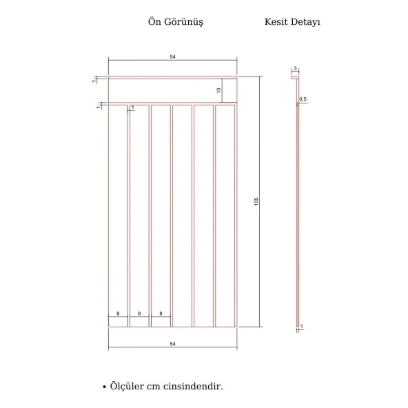 Dekoratif Duvar Paneli ( 54 X 105 Cm ) Boyanabilir Ahşap Ham Mdf Duvar Paneli - 5