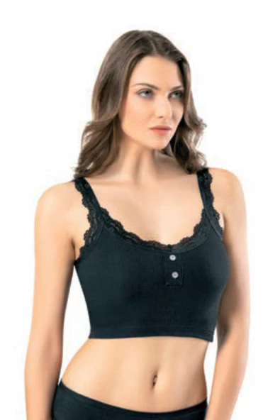 Kota Kadın Kaşkorse Dantelli Pedli Crop 6434 - 3