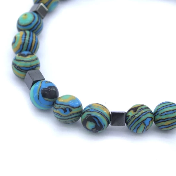 Apatit Doğal Taş Erkek Bileklik  EBLK-269 - Resim 3