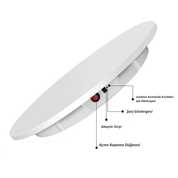 Fotoğraf Video Katalog Ürün ve Stüdyo Çekimi için Kumandalı Şarjlı Dönen Stand 100 KG - 3