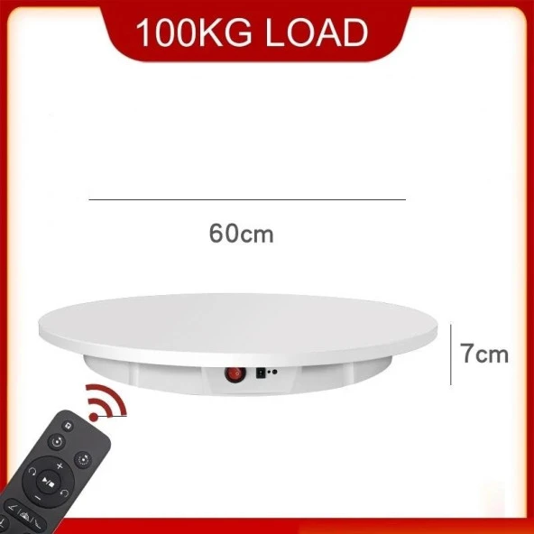 Fotoğraf Video Katalog Ürün ve Stüdyo Çekimi için Kumandalı Şarjlı Dönen Stand 100 KG - 4