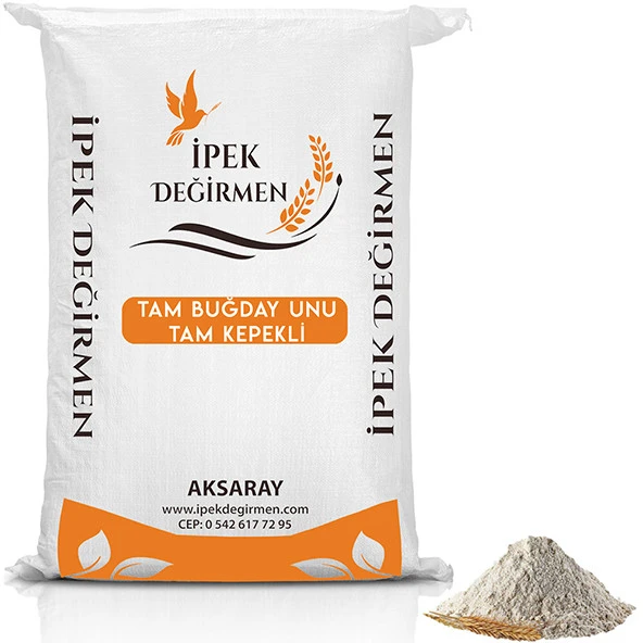 İpek Değirmen 1 KG Tam Buğday Unu Tam Kepekli Şahman Kırmızı Köy Unu