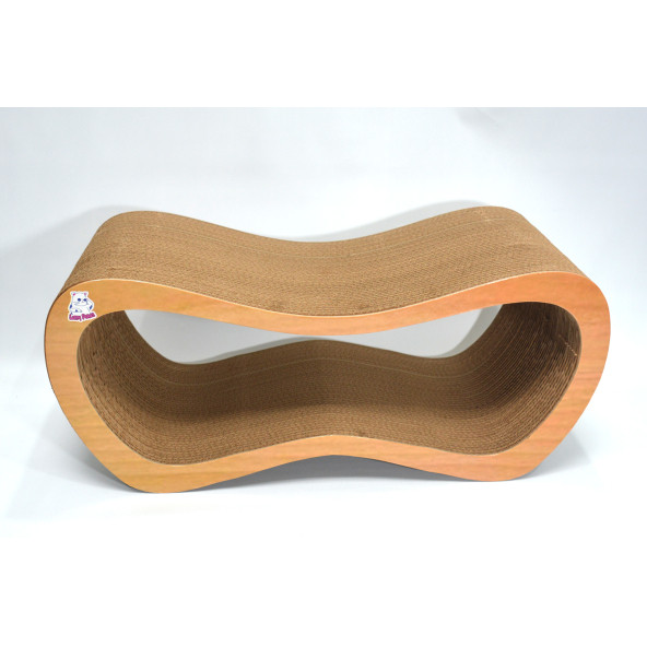 Dekoratif Karton Kedi Tırmalama Kanepesi 2'li Set - Small & Large - Ahşap Desen - 3