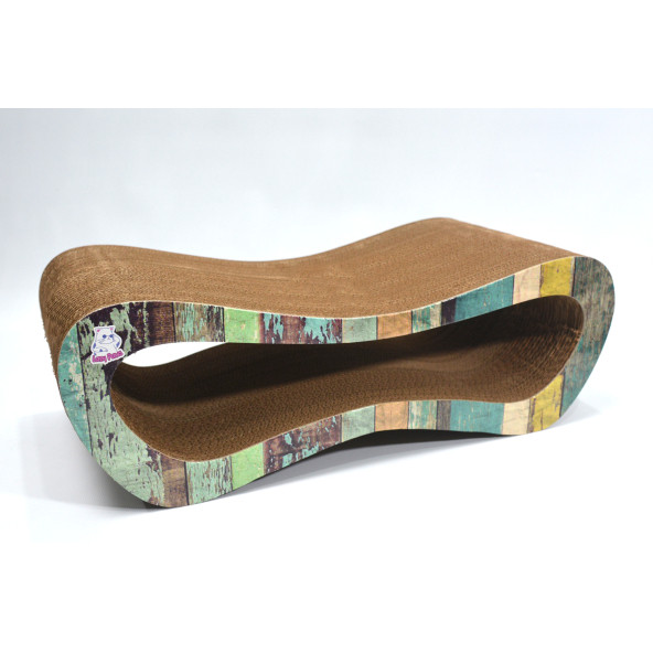 Dekoratif Karton Kedi Tırmalama Kanepesi (51,5x24x17 cm) - Medium - Çizgili Desen - 2