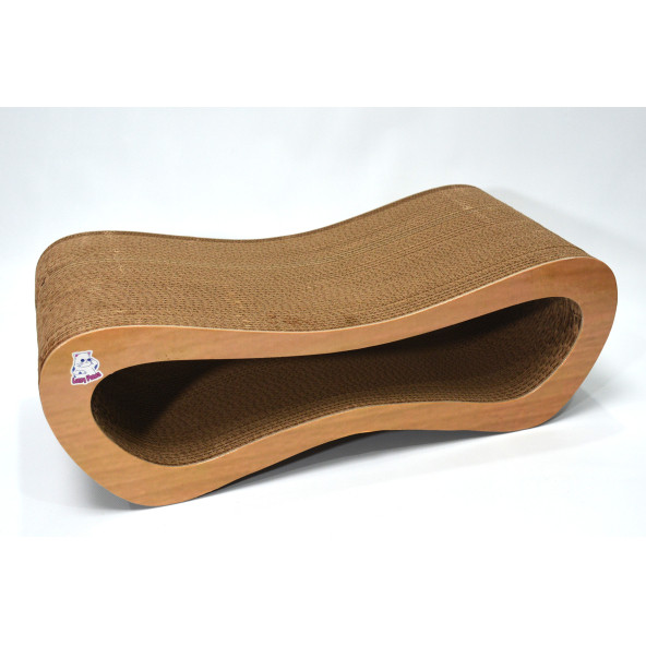 Dekoratif Karton Kedi Tırmalama Kanepesi (51,5x24x17 cm) - Medium - Ahşap Desen - 2