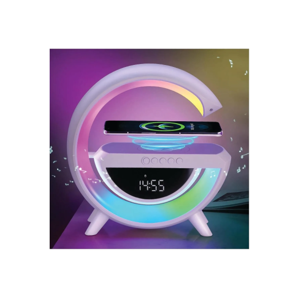 QASUL BLUETOOTH G HOPARLÖR RGB LED IŞIKLI SPEAKER ALARM SAAT FM RADYO AUX USB SD KART WİRELESS ŞARJ