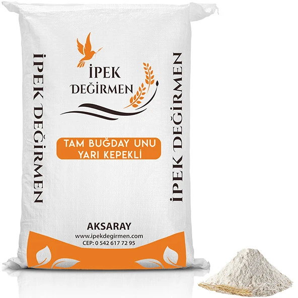 İpek Değirmen 3 KG Tam Buğday Unu Yarı Kepekli Böreklik Ekmeklik Un